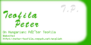 teofila peter business card